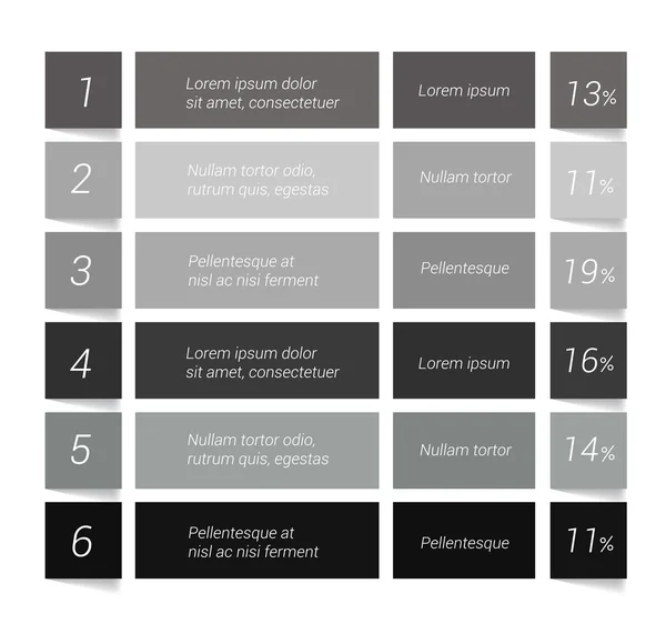 Tableau, graphique, calendrier. Éléments infographiques . — Image vectorielle