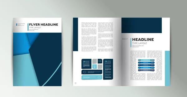 Layout de página de livreto. Revista minimalista, brochura, folheto, modelo de relatório anual. — Vetor de Stock