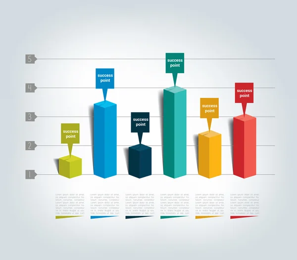 3D-ontwerp grafiek. Infographics grafiek. — Stockvector