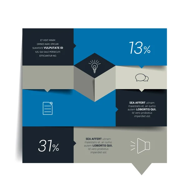 Square template infographic banner diagram. Flat vector tab. — Stock Vector