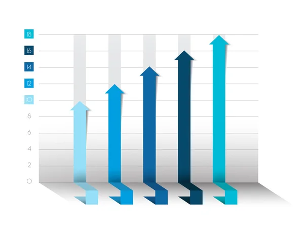 Wykres 3D, wykres. Niebieski kolor. Elementy biznes infografiki. — Wektor stockowy