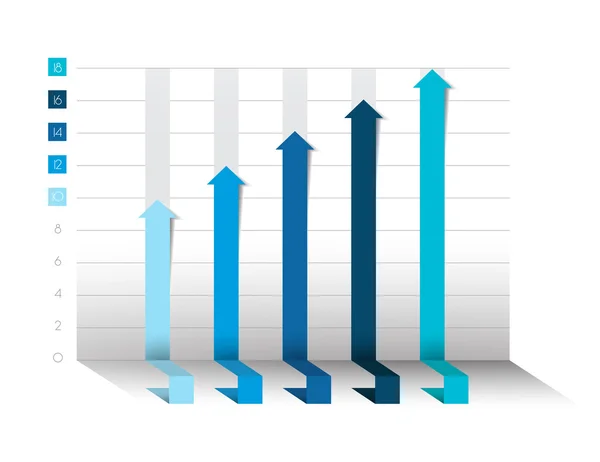 3D-grafiek, grafiek. Blauwe kleur. Infographics zakelijke elementen. — Stockvector