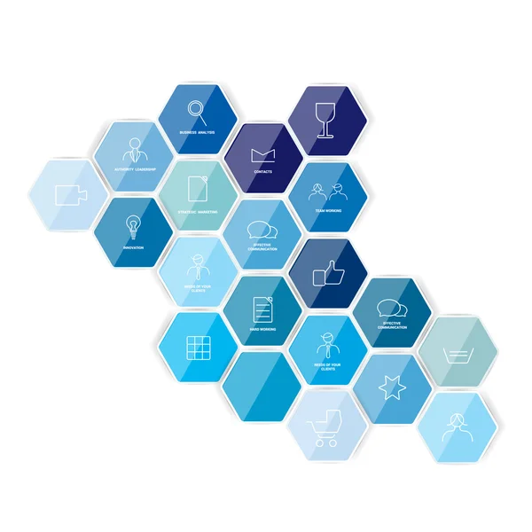 Hexagonal icon template. Vector. — Stock Vector