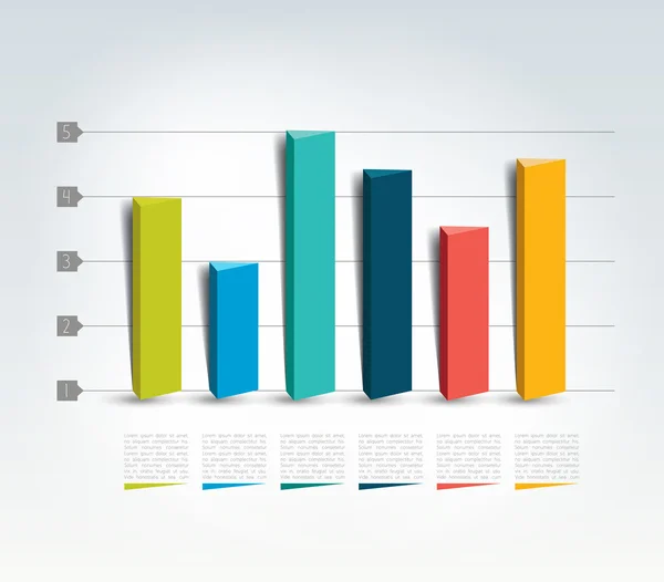 3D design graph. Infographics chart. — Stock Vector