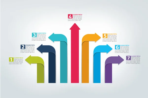 Esquema de infográficos de seta, diagrama, gráfico, fluxograma. Vetor . — Vetor de Stock