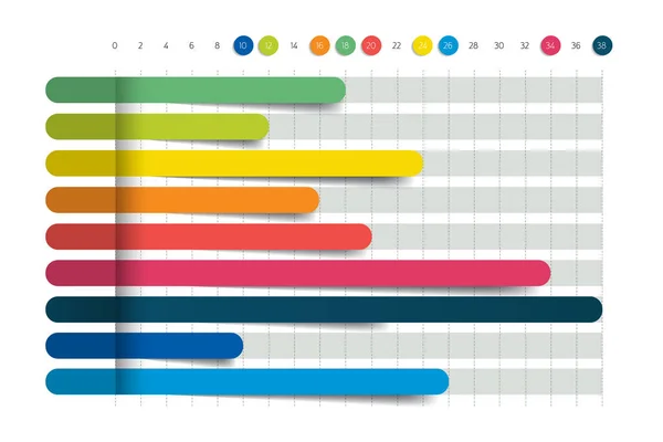 Flat Chart Graph Simply Color Editable Infographics Elements — Stock Vector