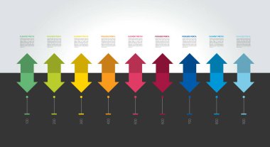 Infographic zaman çizelgesi afişi. Adım adım rapor şablonu. Vektör.