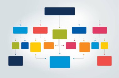 Bilgi grafikleri akış şeması. Renkli gölgeler şeması.