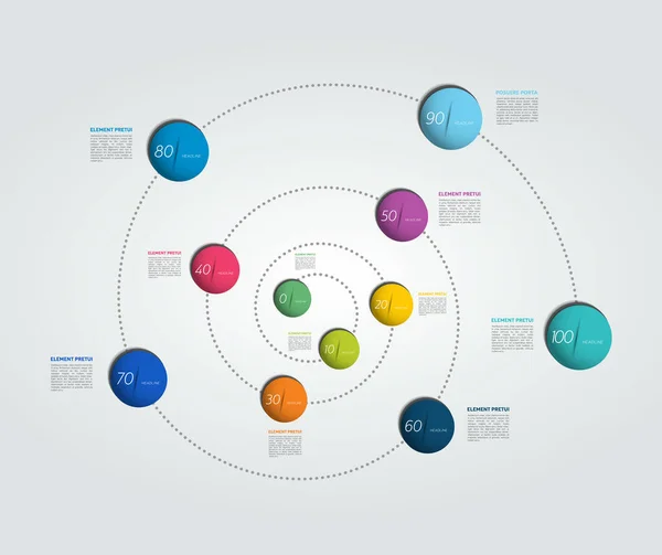 Infográfico Espiral Diagrama Esquema — Vetor de Stock
