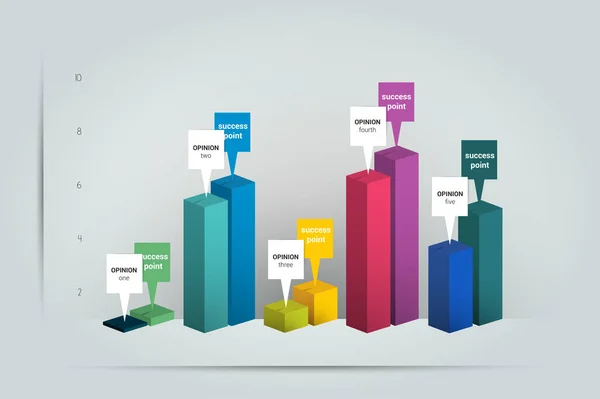 Wykres Wykres Prostu Kolor Edytowalny Elementy Infografiki — Wektor stockowy