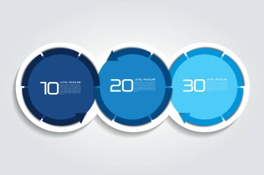 3 seçenekli ok daireli bilgi tasarımı. Infographic Element. 