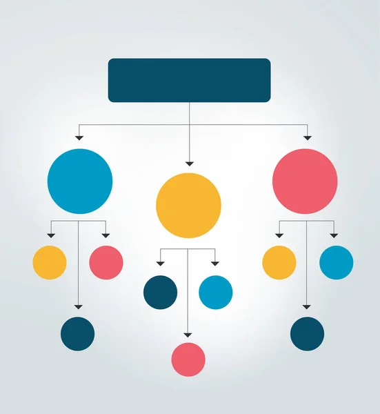 Diagrama Flujo Infográfico Esquema Sombras Colores — Vector de stock