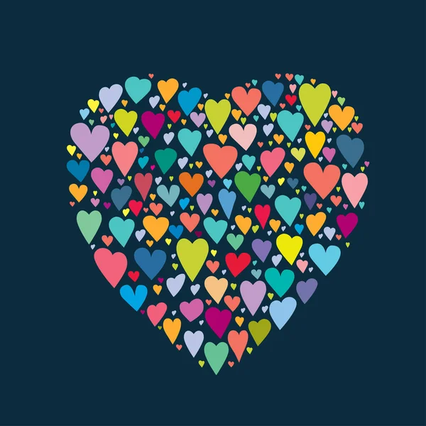 Heart Shape Made Hearts Vector Icons — Stock Vector