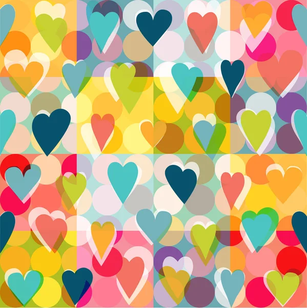 Heart Pattern Background Color Design Vector — Stock Vector