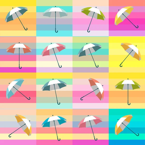 傘のパターン カラーデザインベクトル — ストックベクタ