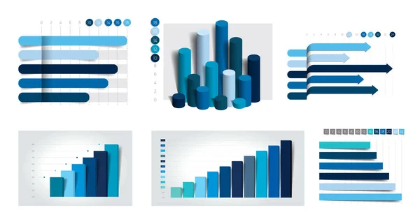 Serie Grafici Grafici Semplicemente Colore Modificabile Elementi Infografici — Vettoriale Stock