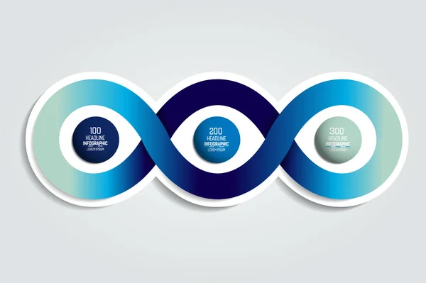 Devops Infinity Infographic Design Options Arrow Circles — Vector de stock