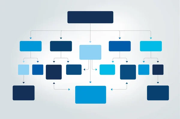 Organigramme Infographique Schéma Ombres Colorées — Image vectorielle