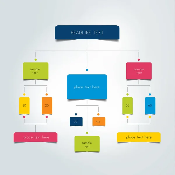 Infographics Flowchart Colored Shadows Scheme — Stock Vector