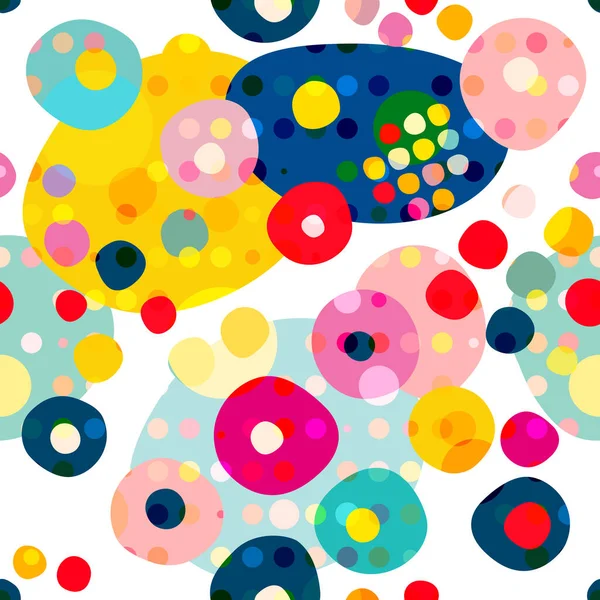 Seamless Repeat Pattern Colorfull Circles Dots Vector — Stock Vector