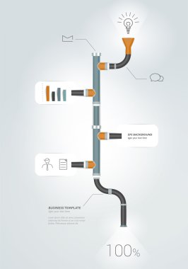 Boru zaman çizelgesi infographics grafik. vektör çizim.
