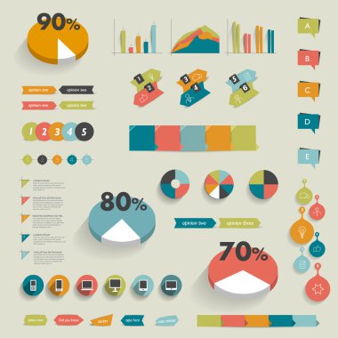 infographics öğeleri koleksiyonu. renkli set şablonunu.