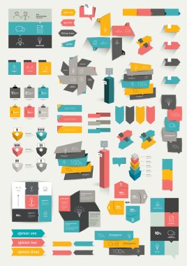 Collections of info graphics flat design diagrams.