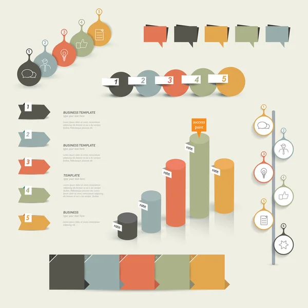 Raccolta di elementi infografici. Modello di set colorato . — Vettoriale Stock