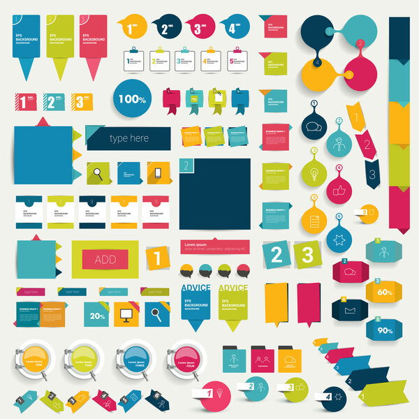 Collections of infographics flat design diagrams.