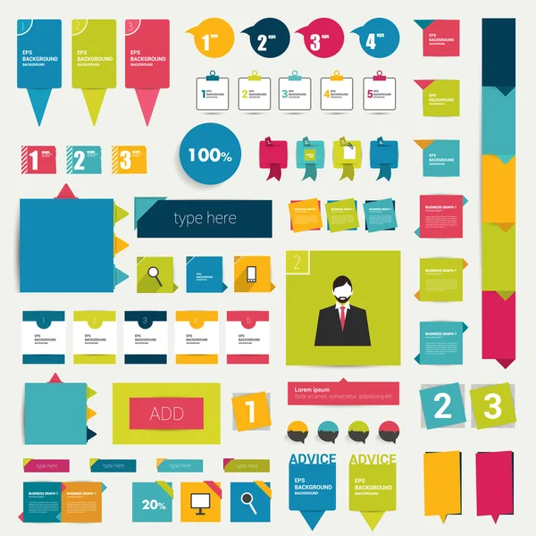 Collections d'infographies diagrammes de design plat . — Image vectorielle