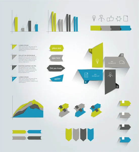 Coleção de elementos infográficos. Modelo de conjunto colorido . — Vetor de Stock