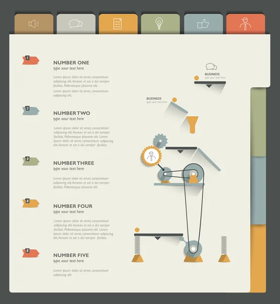 Próby drukowania lub strony sieci web. infografiki szablon. — Wektor stockowy