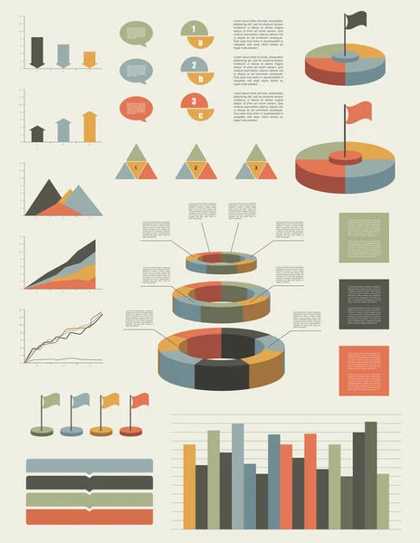 Elementos planos infográficos . — Archivo Imágenes Vectoriales