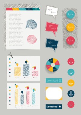 iş office web düzen öğeleri kümesi.