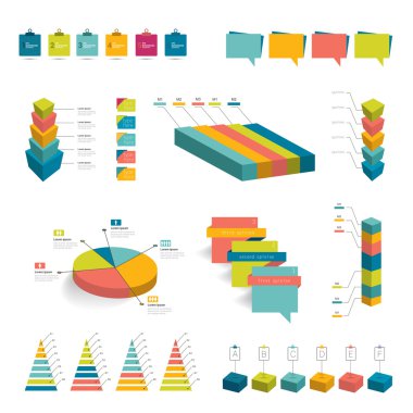Infographic öğeleri kümesi. Düzen şablonu. vektör.
