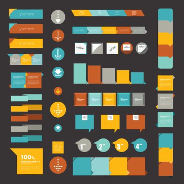 koleksiyonları infographics düz tasarım diyagramları