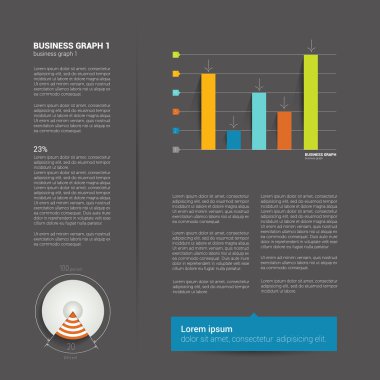 Modern düz sayfa düzeni ile metin ve grafik diyagramı.