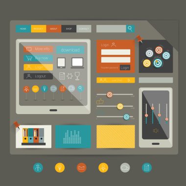 Web sitesi. düz tasarım öğeleri. vektör.