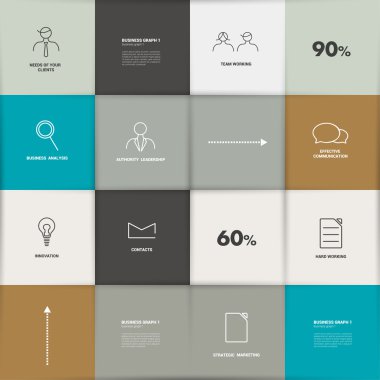 kare şablonu şeması. düz vektör tab. Infographic.