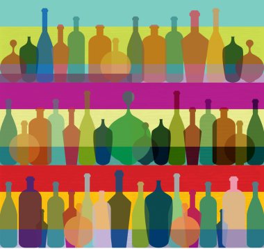 şişe sanat arka plan illüstrasyon. vektör.