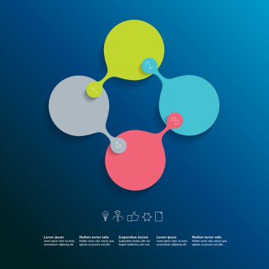 yuvarlak Infographic şablonu. Ağ afiş. vektör.