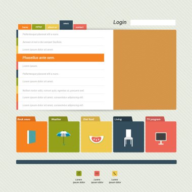 minimalist vektör düz afiş baskı veya web sayfası için şablon. kutusu infographics tablosu.