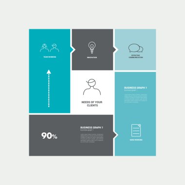 kare şablonu şeması. düz vektör sekmesi.