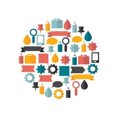 Daire simgesi şekli. düz simgeler koleksiyonu.