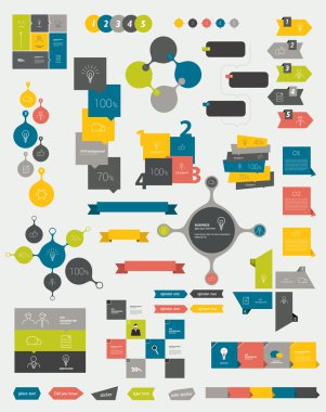 bilgi grafik düz tasarım diyagramları büyük koleksiyonları.