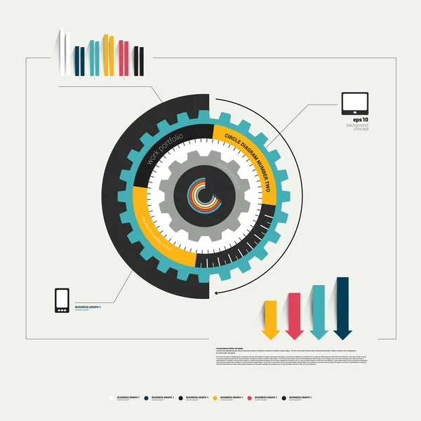 Samling av färgstarka platt infographic element. Business vektorformer. — Stock vektor