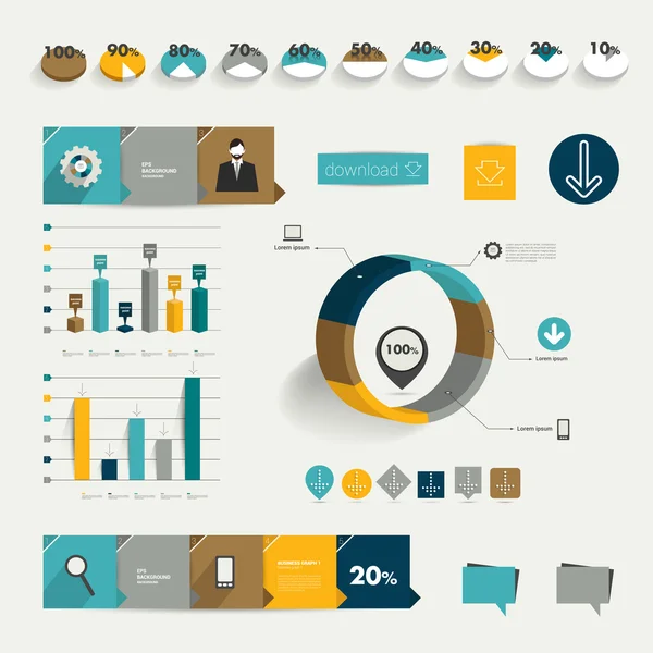 Elementos del conjunto infográfico . — Vector de stock