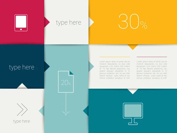 Vak diagram. Plat minimalistisch design. Trend sjabloon. Vector. — Stockvector