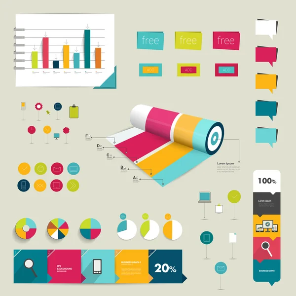 Set of infographic elements. Layout template. Vector. — Stock Vector