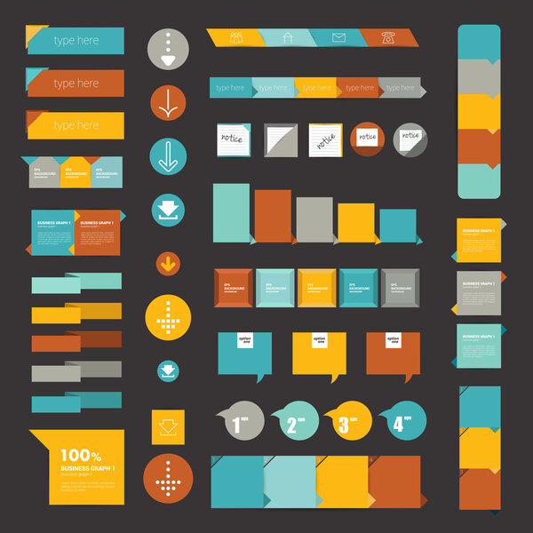 Collections of infographics flat design diagrams